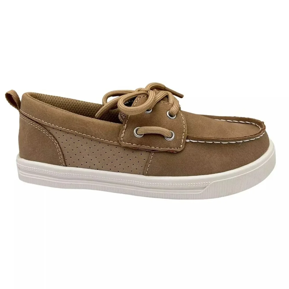 Sperry Youth Boy's Boat Shoes Size 1 Brown/Beige Lightweight & Comfortable